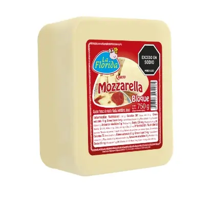 Quesos La Florida Bloque 750gr Queso Mozzarella
