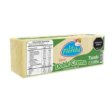 Quesos La Florida Queso Doble Crema La Florida Bloque x 2500gr Food Services