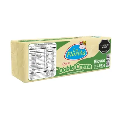 Quesos La Florida Queso Doble Crema La Florida Bloque x 2500gr Food Services