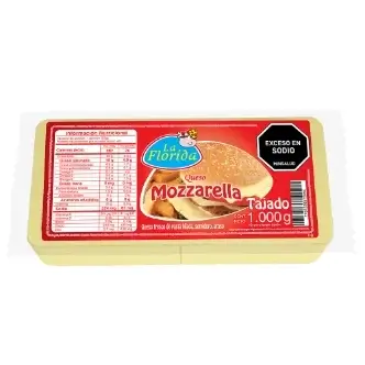 Quesos La Florida Tajado 1000gr Queso Mozzarella
