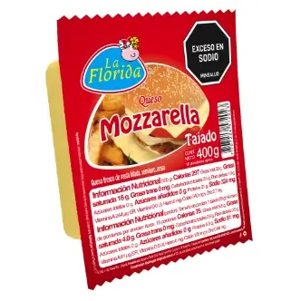 Quesos La Florida Tajado 400gr Queso Mozzarella