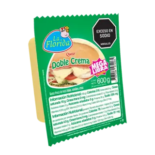Quesos La Florida Queso Doble Crema La Florida Tajado x 600gr